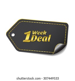 1 Week Deal golden Vector Icon Design