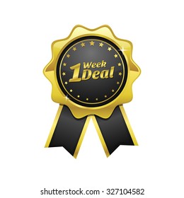 1 Week Deal golden Vector Icon Design