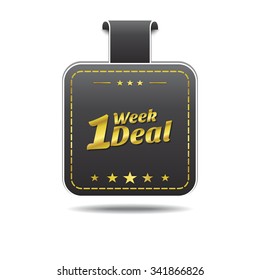 1 Week Deal golden Vector Icon Design