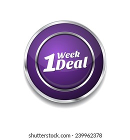 1 Week Deal Purple Vector Icon Button