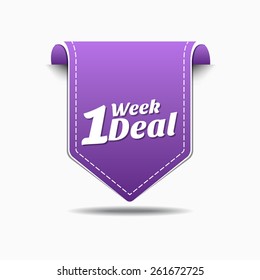 1 Week Deal Purple Vector Icon Design