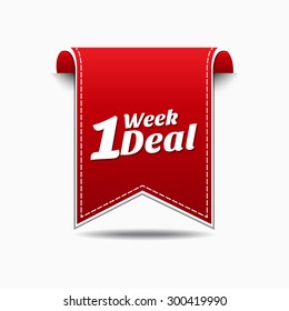 1 Week Deal Red Vector Icon Design