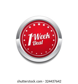1 Week Deal Red Vector Icon Button