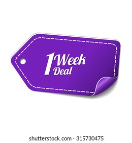 1 Week Deal Violet Vector Icon Design