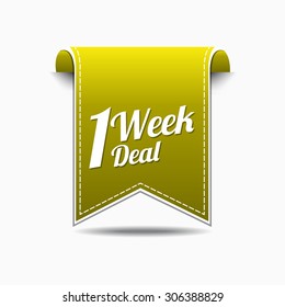 1 Week Deal Yellow Vector Icon Design