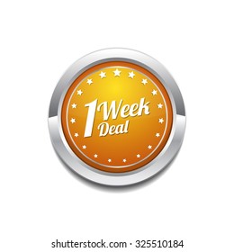 1 Week Deal Yellow Vector Icon Button