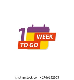 1 week to go icon sale flat style