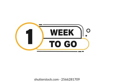 1 week to go, or to go sale countdown vector symbol, clock, time,  background, template, 1 week to go, countdown, sticker, left banner, business, sale, label button
