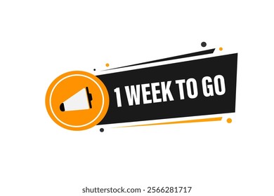 1 week to go, or to go sale countdown vector symbol, clock, time,  background, template, 1 week to go, countdown, sticker, left banner, business, sale, label button
