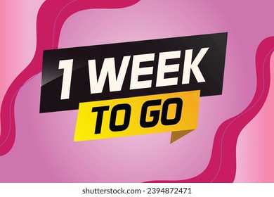 1 week to go word concept vector illustration and 3d style for use landing page, template, ui, web, mobile app, poster, banner, flyer, background, gift card, coupon
