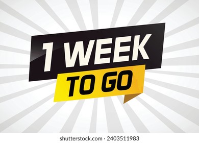 1 week to go word concept vector illustration and 3d style for use landing page, template, ui, web, mobile app, poster, banner, flyer, background, gift card, coupon
