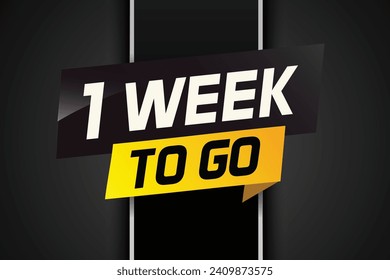 1 week to go word concept vector illustration and 3d style for use landing page, template, ui, web, mobile app, poster, banner, flyer, background, gif