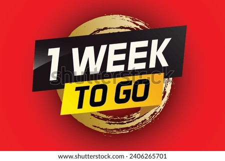 1 week to go word concept vector illustration and 3d style for use landing page, template, ui, web, mobile app, poster, banner, flyer, background, gif
