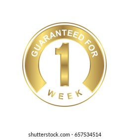 1 week guaranteed sticker with gold color icon