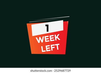 1 semana a la izquierda, icono, estilo, temporizador, cuenta regresiva, reloj, tiempo, fondo, Plantilla, 1 semana a la izquierda cuenta regresiva, pegatina, Anuncio izquierdo, negocio, venta, Botón de la etiqueta
