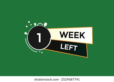 1 week left, icon, stile, timer, countdown, clock, time,  background, template, 1 week left countdown, sticker, left banner, business, sale, label button
