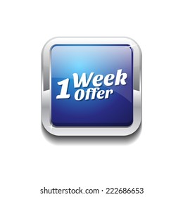 1 Week Offer Blue Vector Icon Button