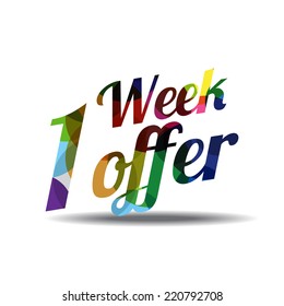 1 Week Offer Colorful Vector Icon Design