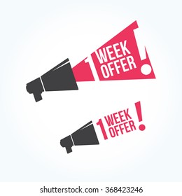 1 Week Offer Megaphone Icon