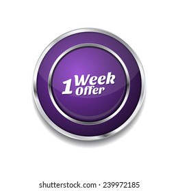 1 Week Offer Purple Vector Icon Button