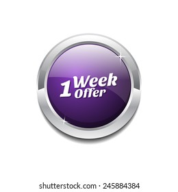 1 Week Offer Purple Vector Icon Button