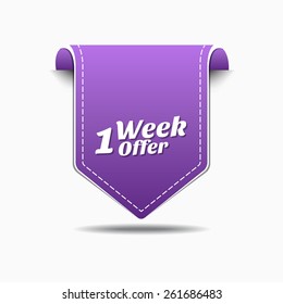 1 Week Offer Purple Vector Icon Design