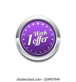 1 Week Offer Purple Vector Icon Button