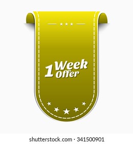 1 Week Offer Yellow Vector Icon Design