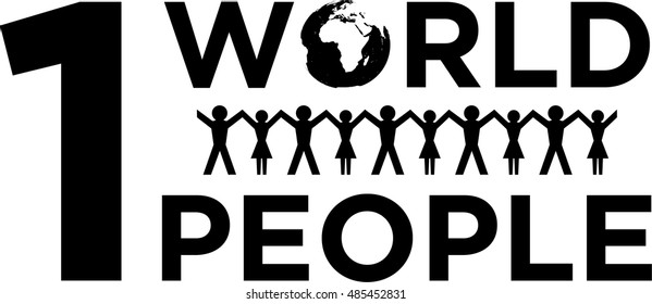 1 world 1 people graphic