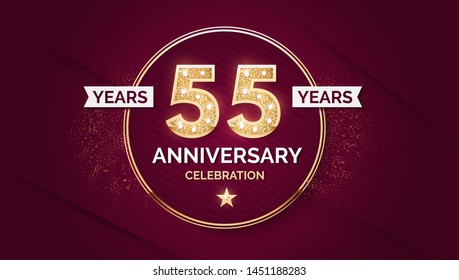 1 year anniversary celebration design template with gold glitter effect.