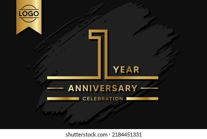 1 year anniversary celebration design template. vector template illustration
