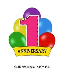 1st birthday logo images stock photos vectors shutterstock https www shutterstock com image vector 1 year anniversary celebration design 1st 646744432