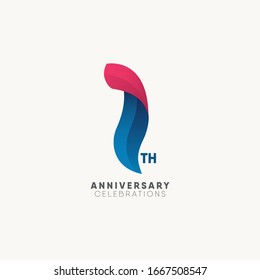 1 year anniversary celebration logo design concept. 