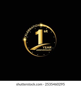 1 year anniversary celebration logotype template