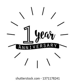  1 year anniversary celebration vector illustration
