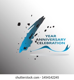 1 Year Anniversary celebration  Vector Template Design Illustration