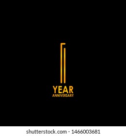 1 Year Anniversary Celebration Vector Template Design Illustration