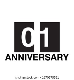 1 Year Anniversary Celebration Vector Template Design Illustration