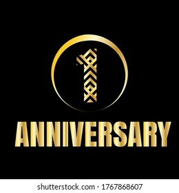 1 year anniversary celebration, vector design for celebrations, invitation cards and greeting cards