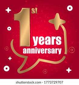 1 year anniversary celebration, vector design for celebrations, invitation cards and greeting cards