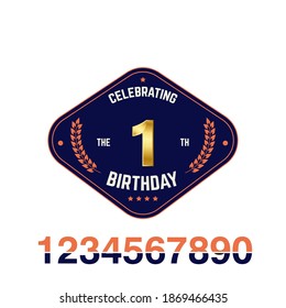 1 Year anniversary celebration vector template illustration