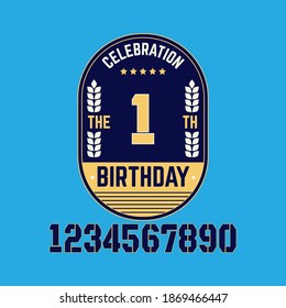 1 Year anniversary celebration vector template illustration
