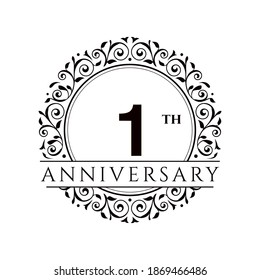 1 Year Anniversary Celebration Vector Template Stock Vector (Royalty ...