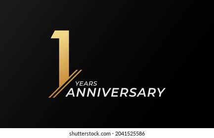 1 Year Anniversary Celebration Vector. Happy Anniversary Greeting Celebrates Template Design Illustration