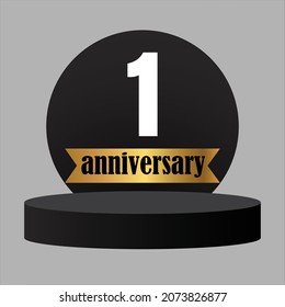 1 year anniversary celebration, vector design for celebrations, invitation cards and greeting cards
