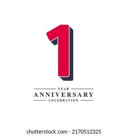 1 Year Anniversary Celebration Vector Template Design Illustration