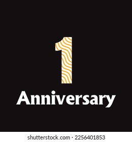 Celebración de 1 año de aniversario, diseño vectorial para celebraciones, tarjetas de invitación y tarjetas de felicitación