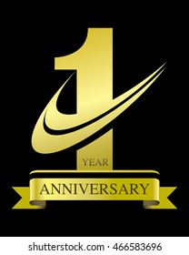 1 Year anniversary concept vector.