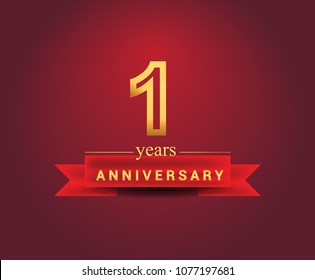 1 Year Anniversary Logotype Golden Multi Stock Vector (Royalty Free ...
