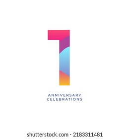 1 year anniversary design template. vector template illustration